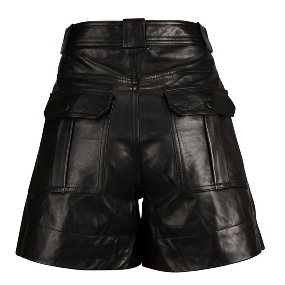 GANNI
Lamb Leather Mini Shorts Size 8 - Picture 5 of 12